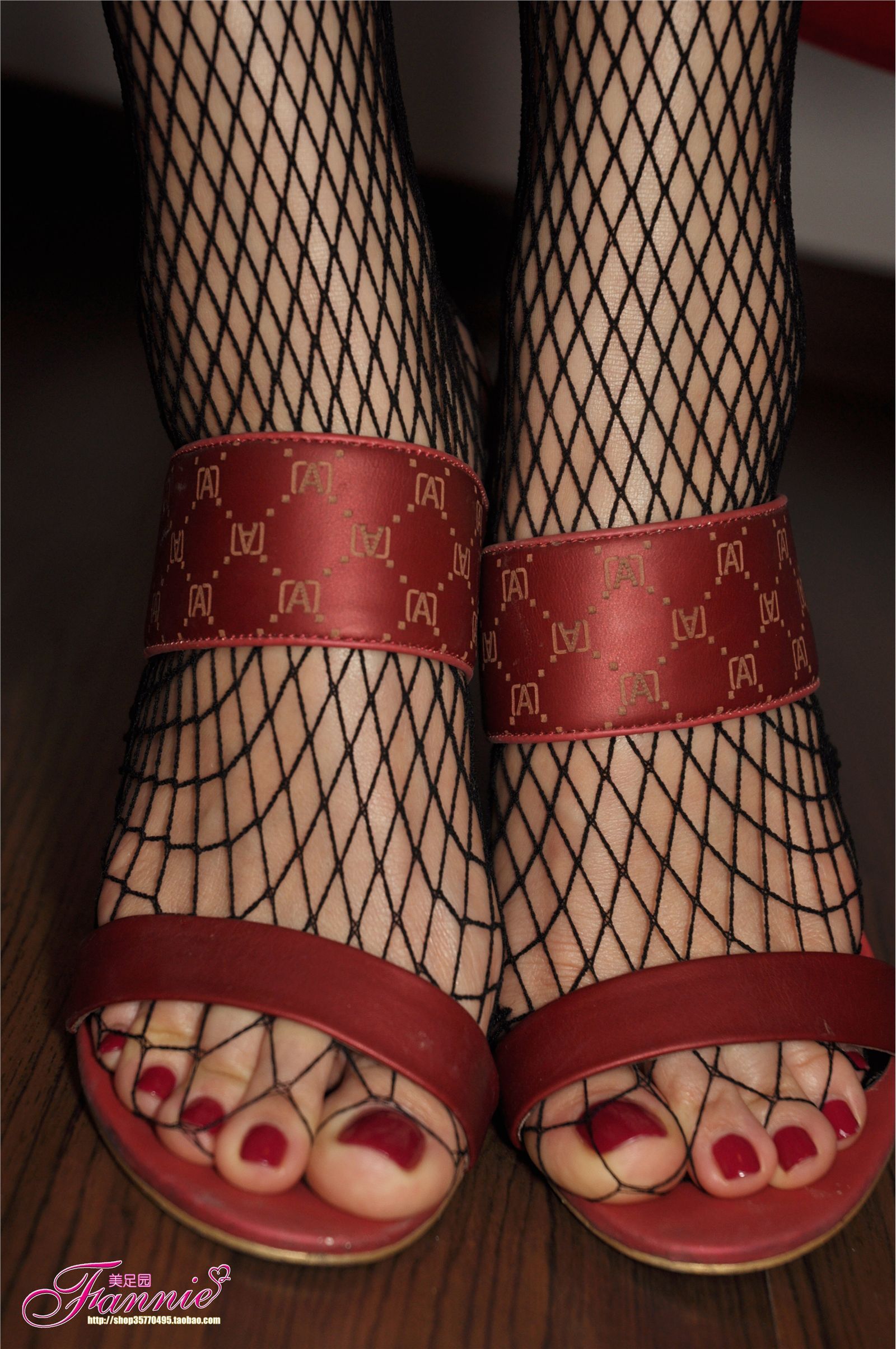 Red lotus (black mesh) [Fanny's feet]